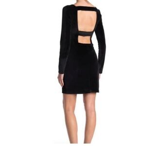 Melrose & Market Black Velvet Dress Cutout Back Sz S NWT